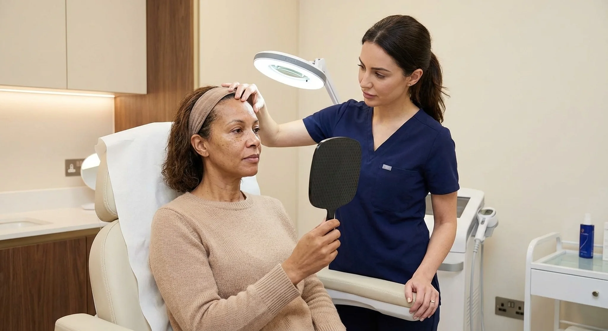 Anti wrinkle injections planned for forehead and frown lines