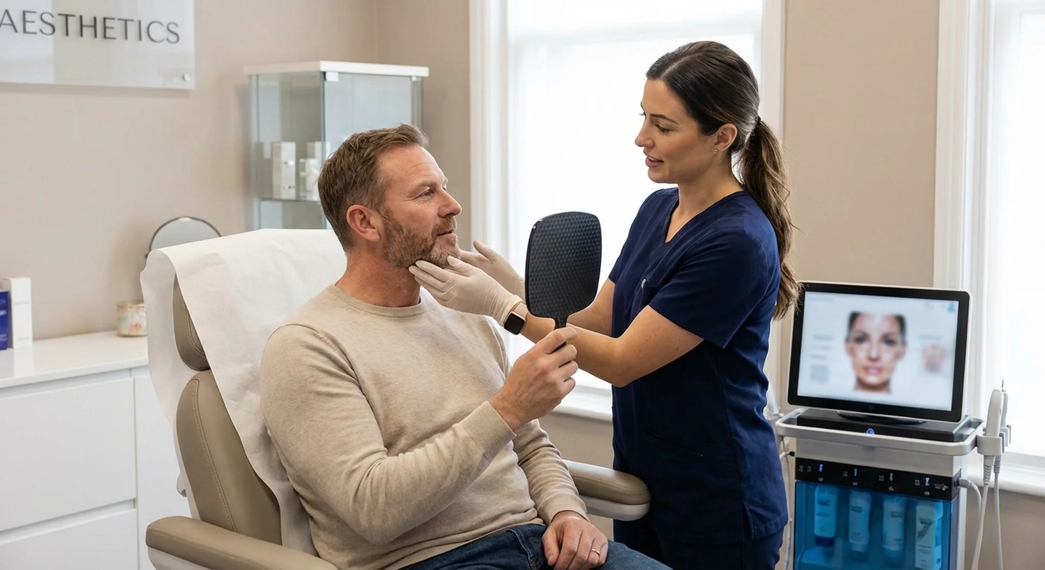 Jawline filler for definition between face and neck