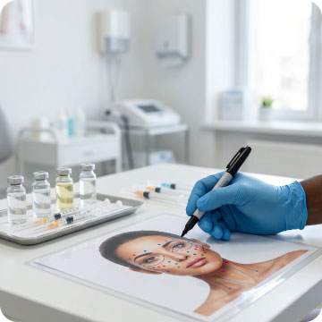 Under eye skin booster treatment for crepey skin and tired appearance